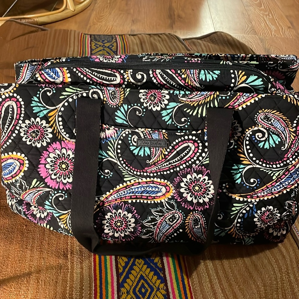 Vera Bradley Black Paisley Bandana Swirl Floral shoulder bag